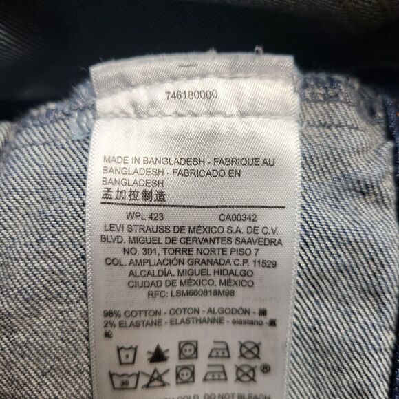 Signature Levi Jean Jacket Womens S Blue Denim Trucker - Picture 4 of 9